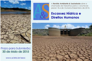 PreRel_Ambiente Sociedade chamada trabalhos volume especial Crise hídrica