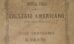 Fotografia de um documento de época sobre o Collegio Americano, dirigido por José Veríssimo.