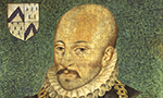 Pintura presumidamente de Montaigne, um homem com barba, usando uma corrente de ouro