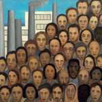 Pintura “Operários” de Tarsila do Amaral. Obra de 1933.